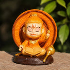 Ram Bhakt Hanuman Idol - With Ramayan Book - Copper Finish