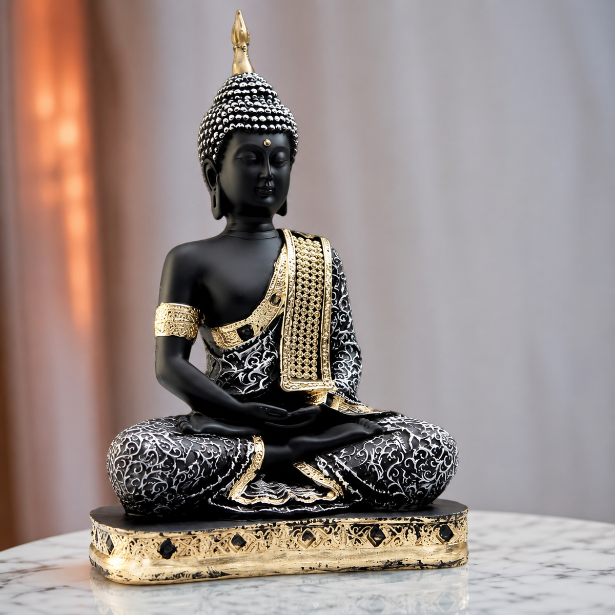 Golden Handcrafted Meditating Buddha Statue