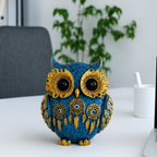 Vastu Owl Showpiece - Blue-Teal