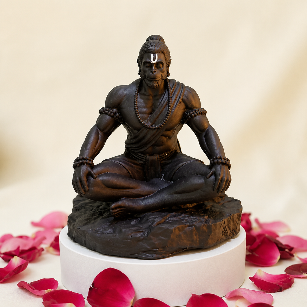 Sacred Bajrangbali Meditation Figurine – Premium Edition
