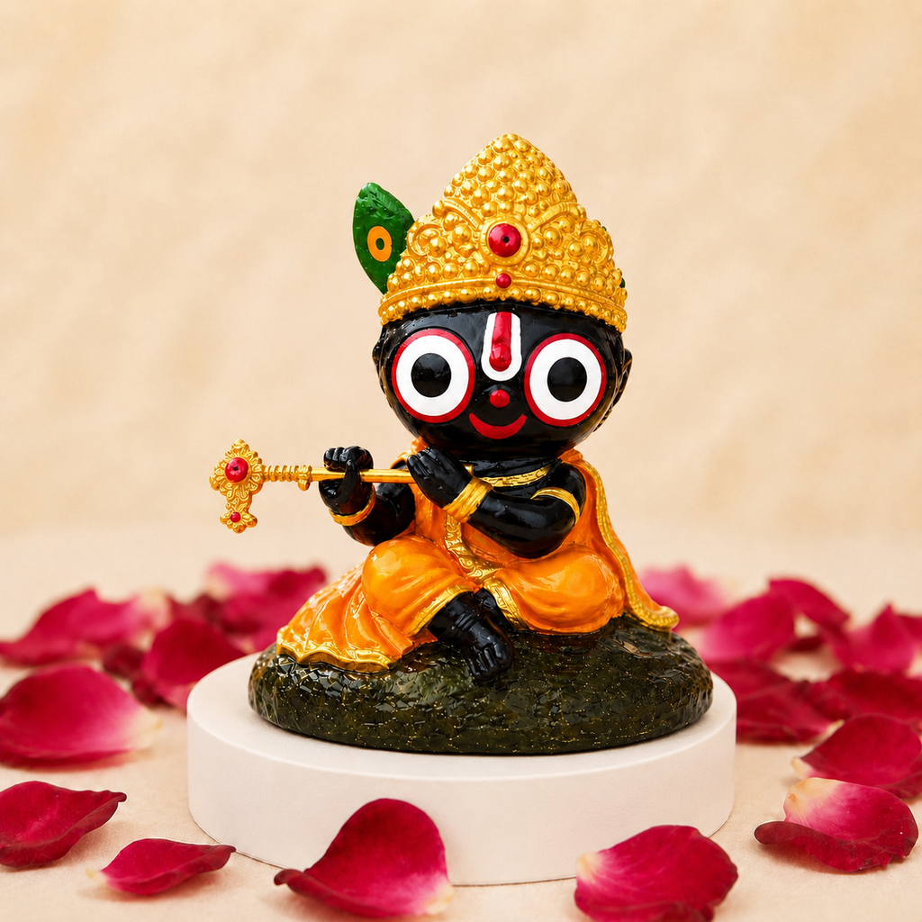 Lord Jagannath Seated Idol Playing Flute