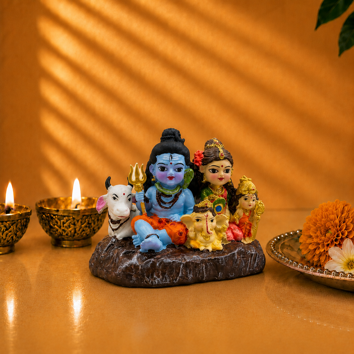 Shiv Parivar Idol Divine Harmony | Shiva, Parvati, Ganesha, Kartikeya & Nandi