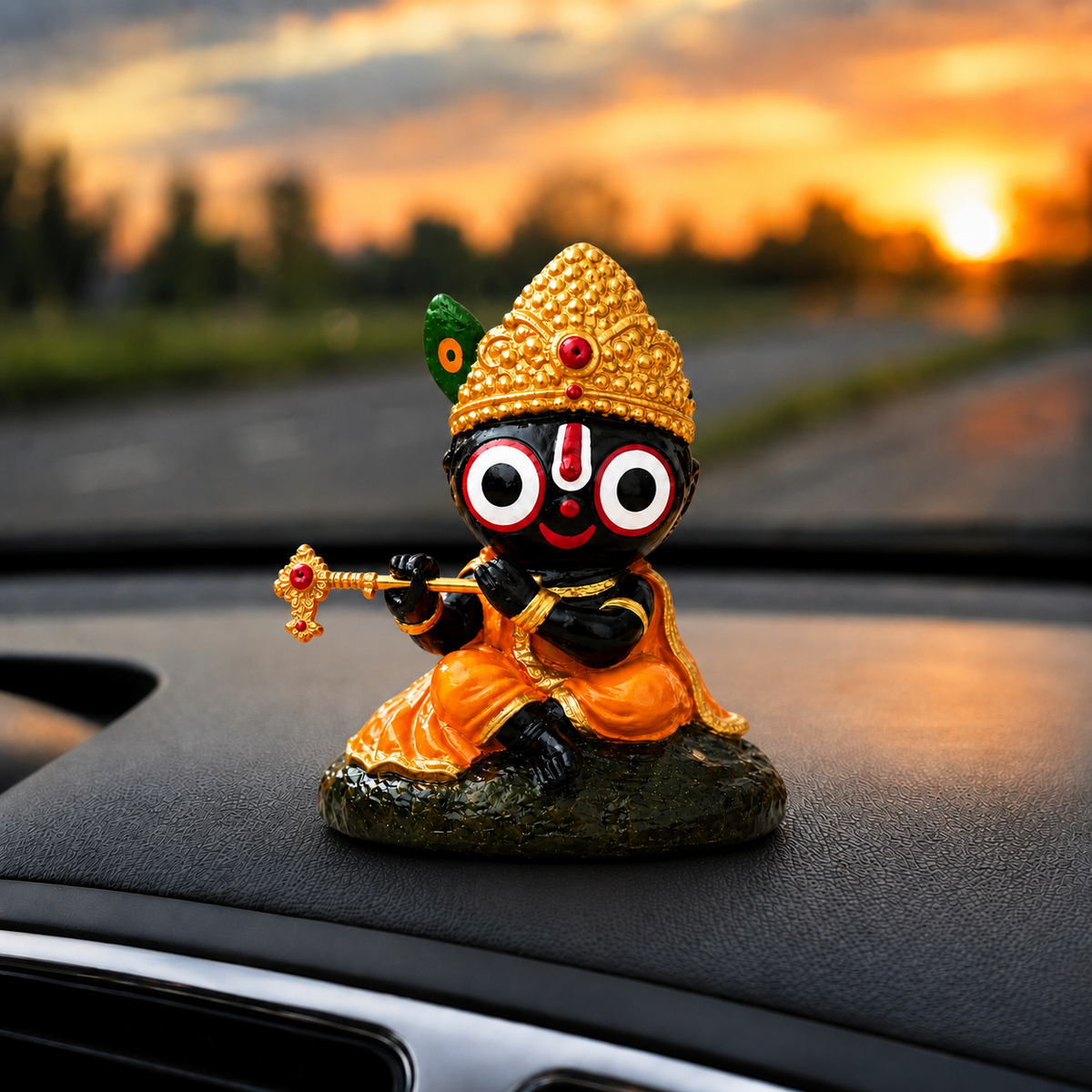 Lord Jagannath Seated Idol Playing Flute