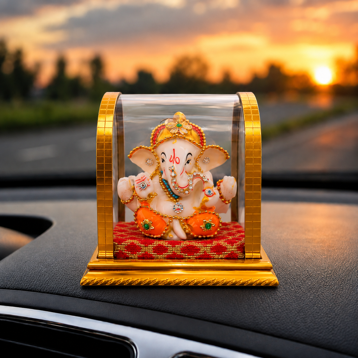 Premium Ganpati Bappa Display Box Idol