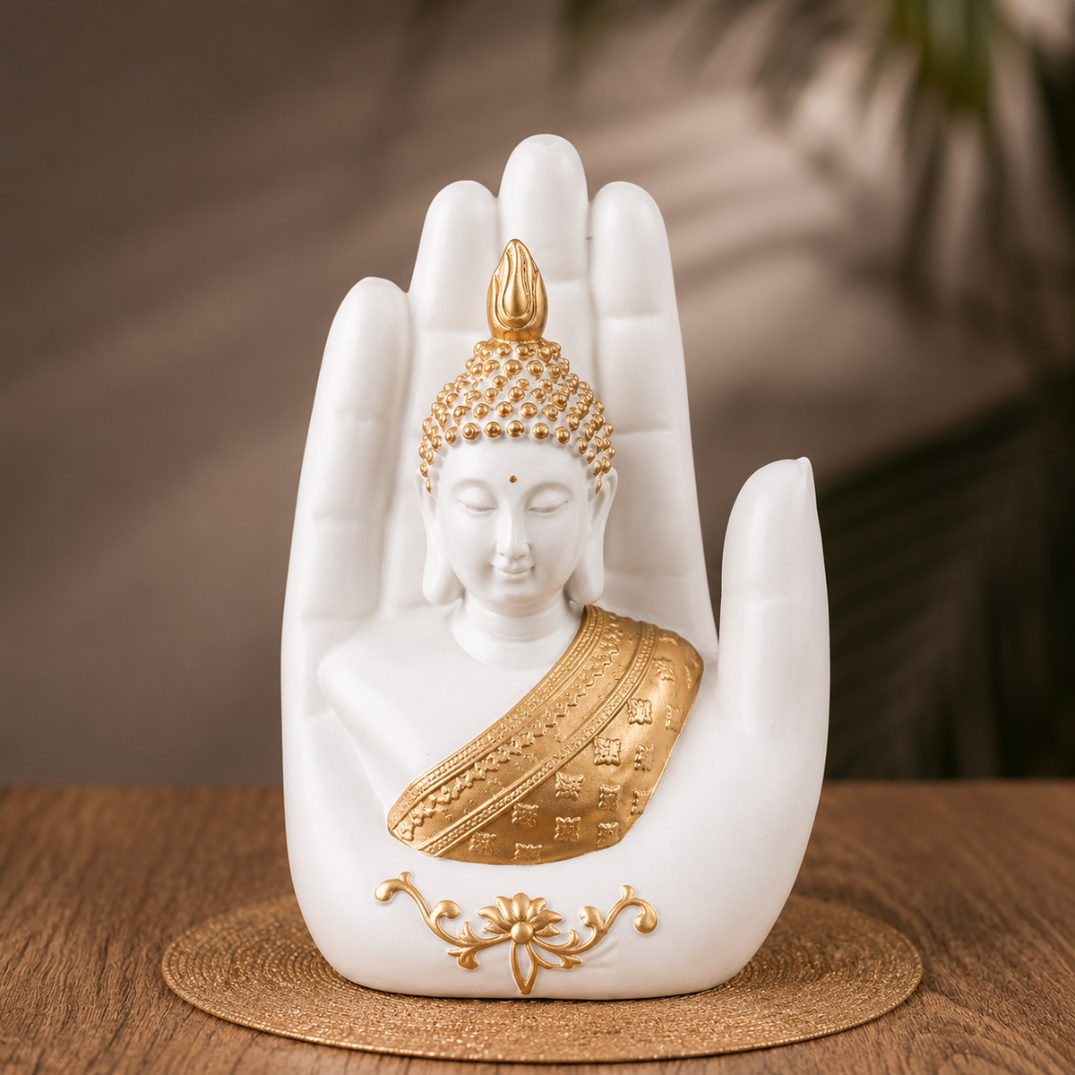White Gautam Buddha Blessing Idol - Home Vastu