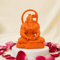 Meditating Hanuman Idol - Saffron Finish