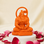 Meditating Hanuman Idol - Saffron Finish
