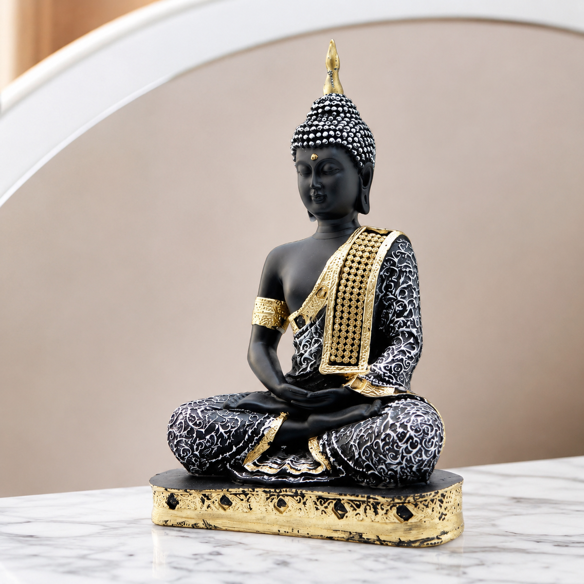Golden Handcrafted Meditating Buddha Statue