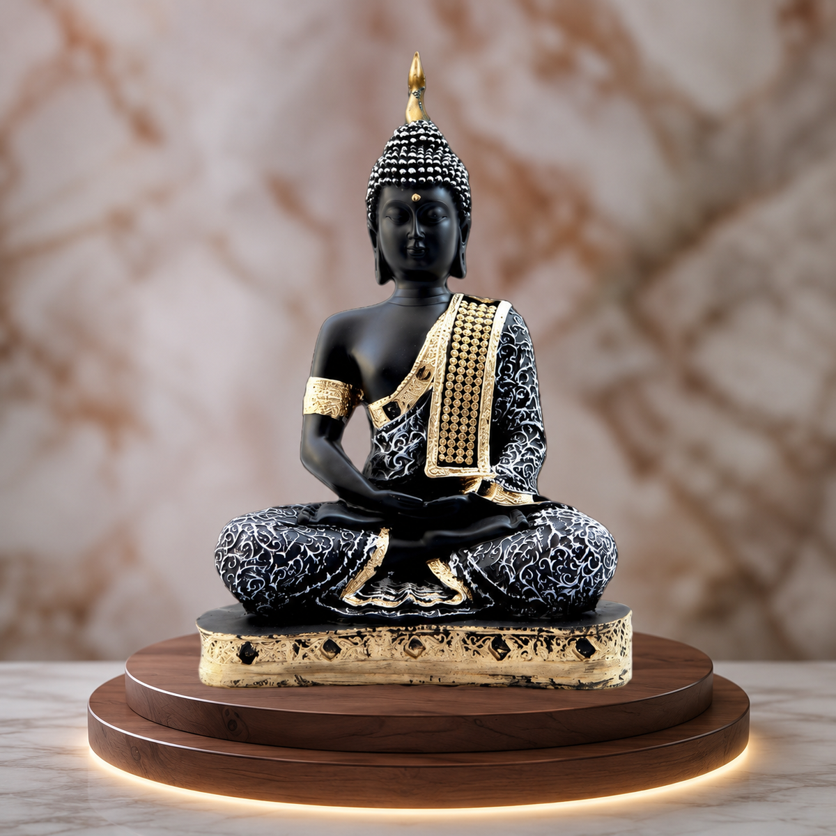 Golden Handcrafted Meditating Buddha Statue