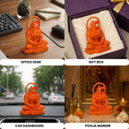 Meditating Hanuman Idol - Saffron Finish
