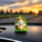 Mini Ganpati Bappa Murti - Cute Ganesha Leaf Idol
