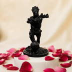 Standing Hanuman Idol with Gada - Black