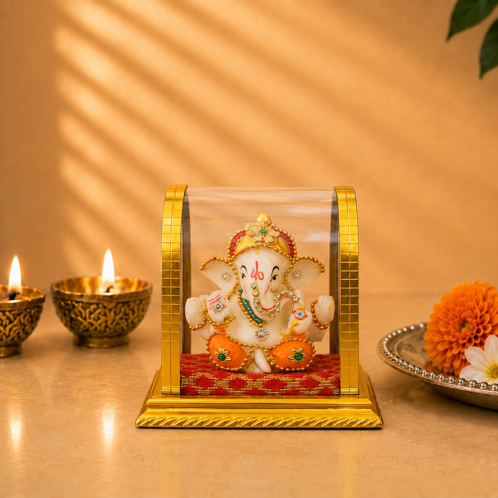 Premium Ganpati Bappa Display Box Idol