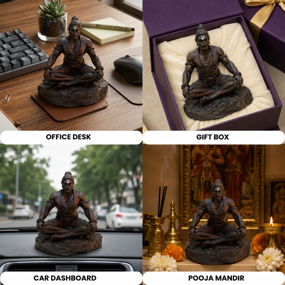 Sacred Bajrangbali Meditation Figurine – Premium Edition