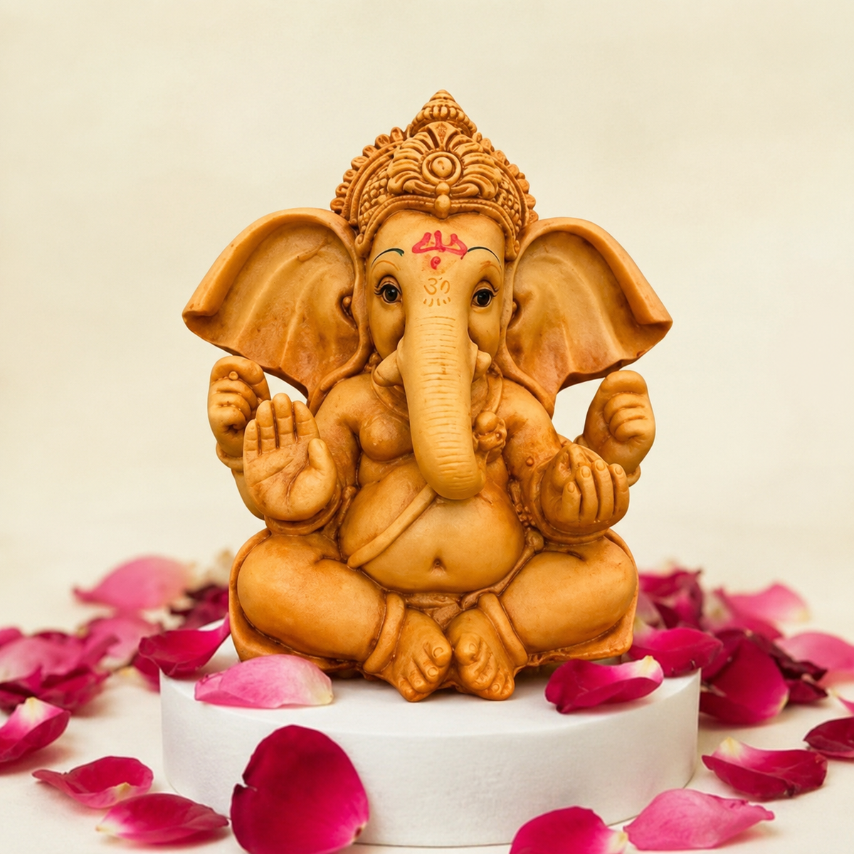 Vighnaharta Ganesh Idol - Copper & Gold