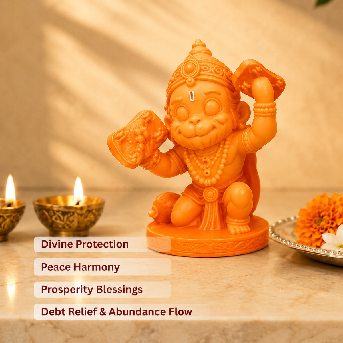 Cute Bal Hanuman Sacred Strength Idol - Orange