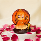 Ram Bhakt Hanuman Idol - With Ramayan Book - Copper Finish