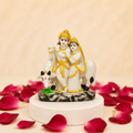 Divine Radha Krishna Gau Mata Blessings Statue