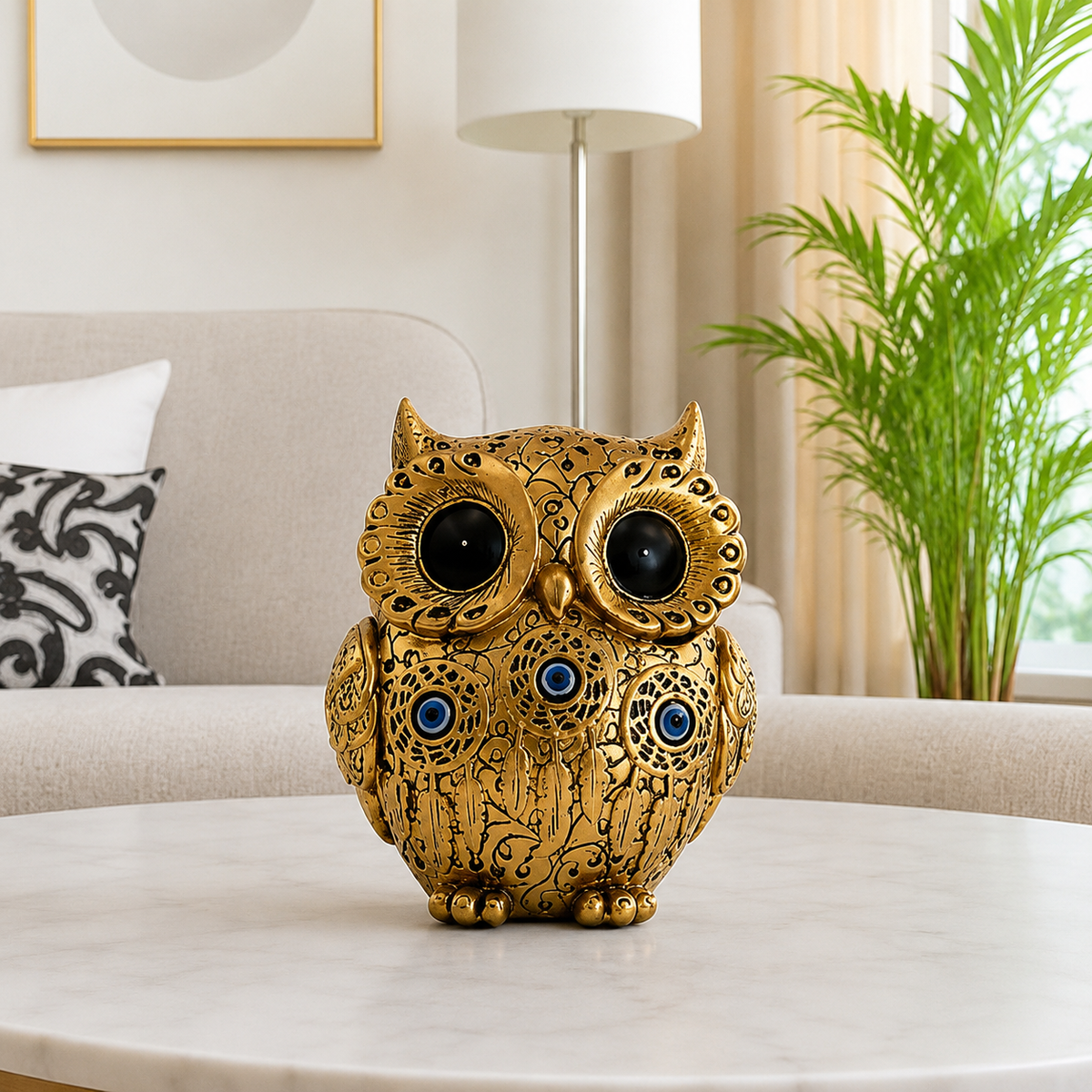 Vastu Owl Showpiece - Golden