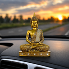 Gautam Buddha Blessing Idol - Golden Meditating