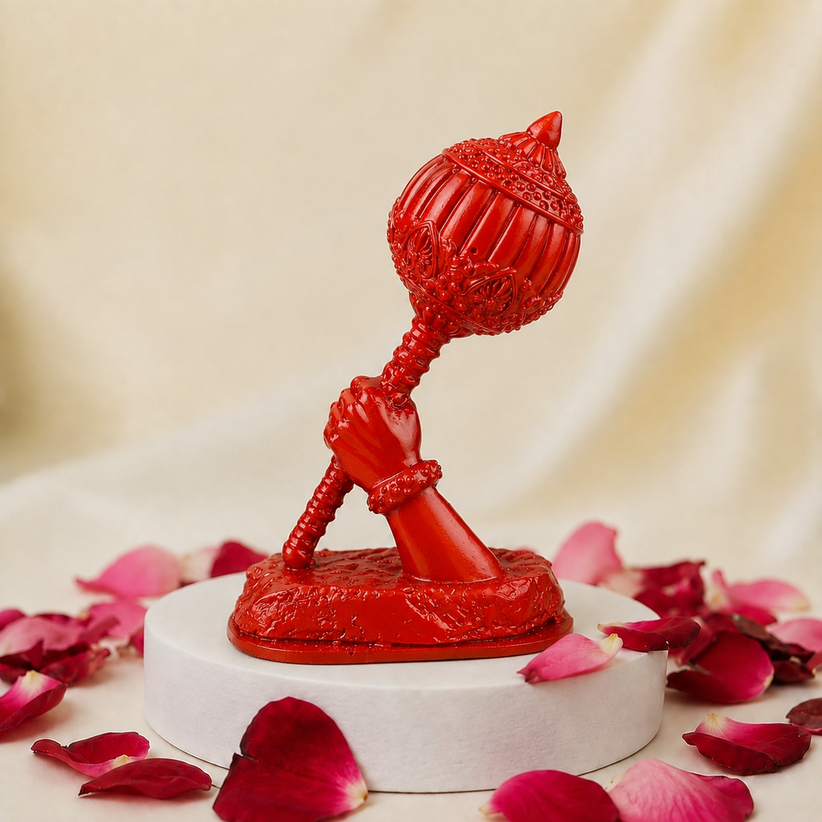 Hanuman Gada Idol - Red Sindoori Finish