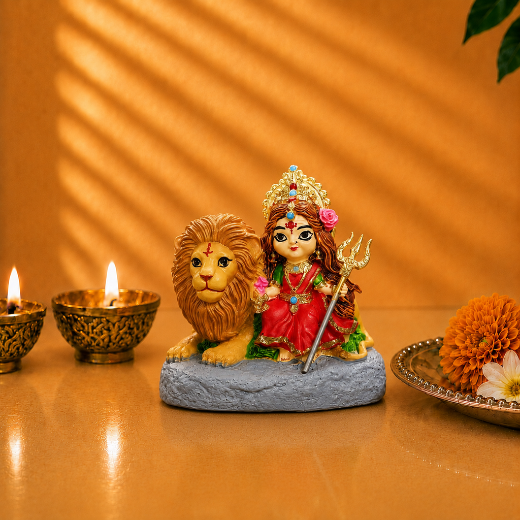 Maa Durga with Lion – The Fierce Protector Idol