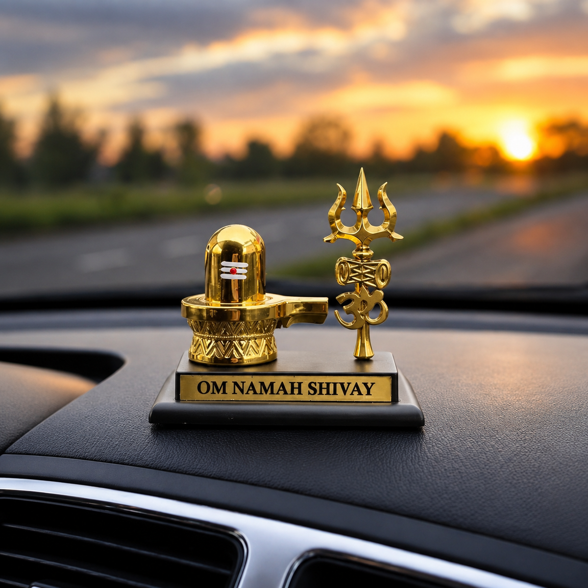 Om Namah Shivay Shivling with Trishul Idol