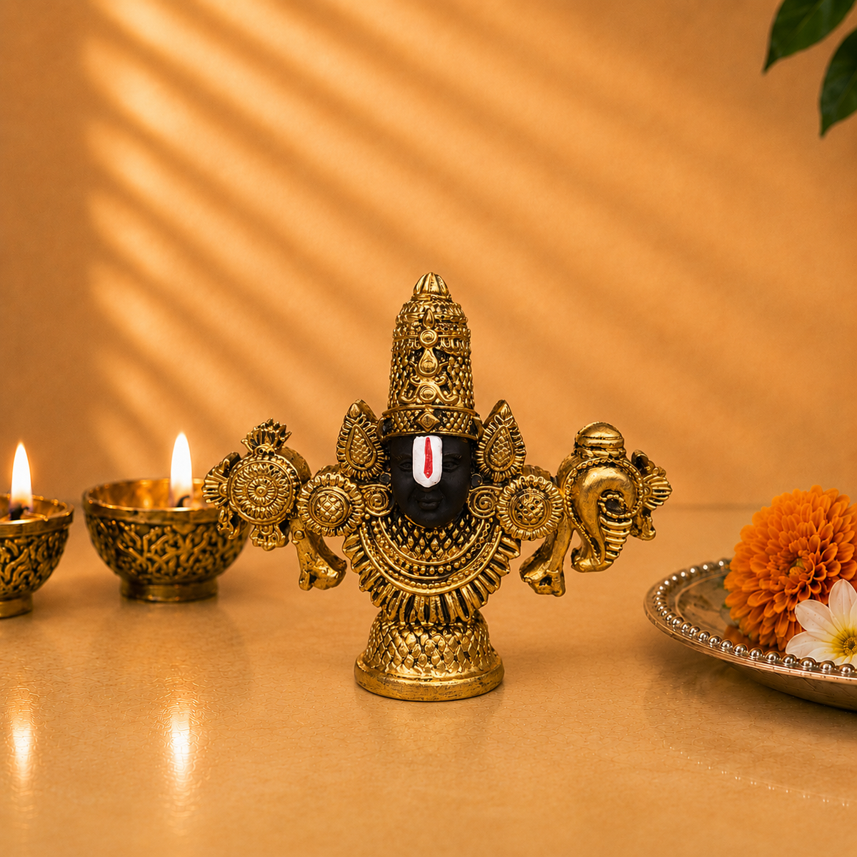 Lord Balaji Face Idol | Pure Silver Plated