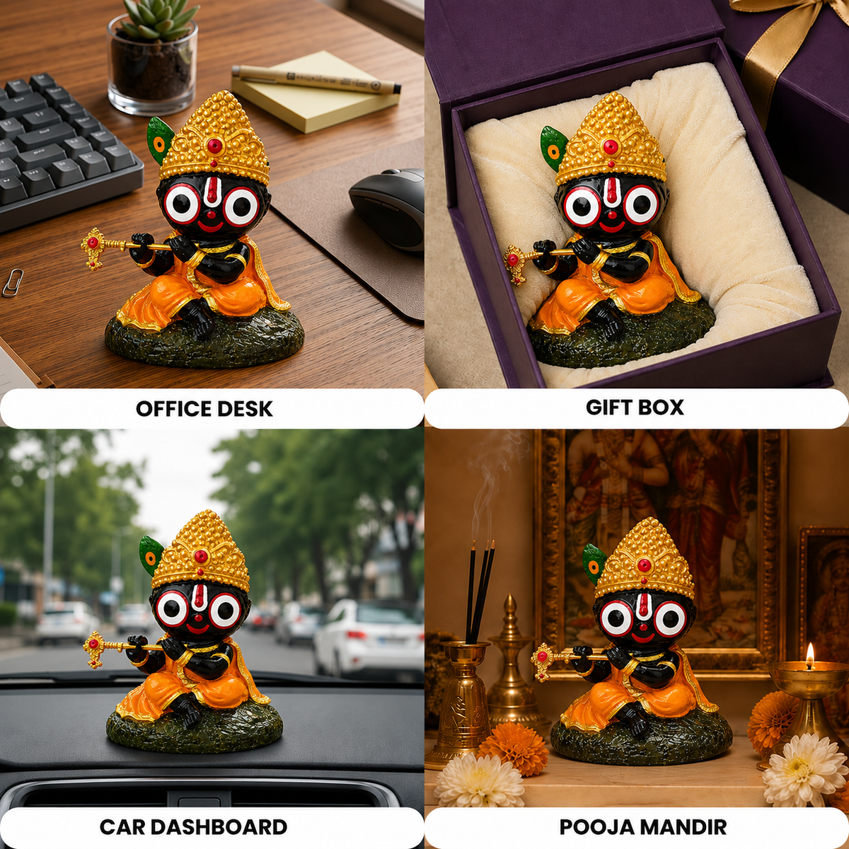 Lord Jagannath Seated Idol Playing Flute