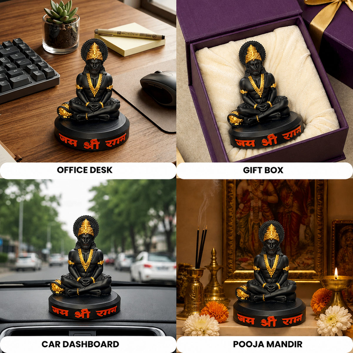 Meditating Bajrangbali Idol – Jai Shri Ram Edition