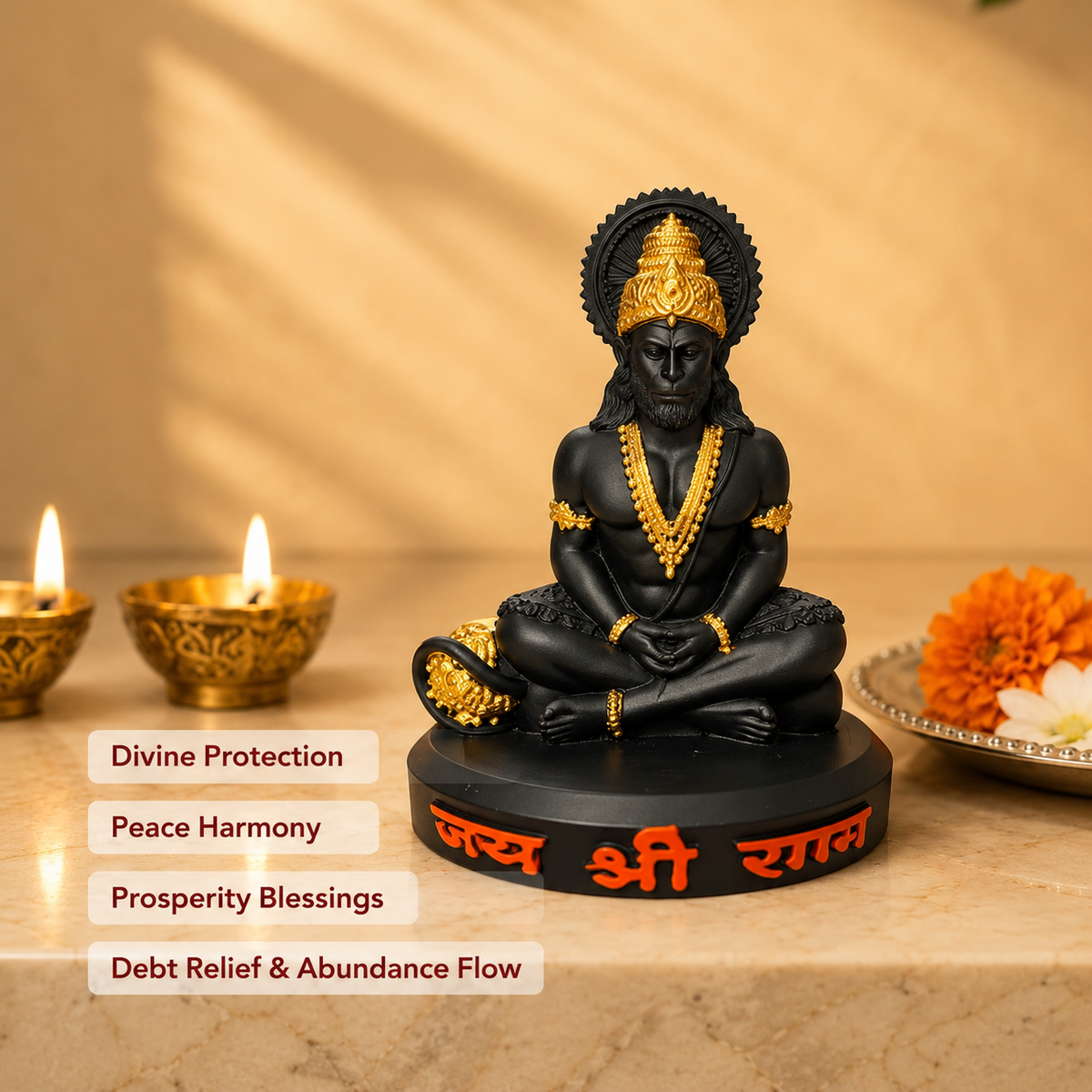 Meditating Bajrangbali Idol – Jai Shri Ram Edition