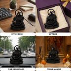 Meditating Hanuman Idol - Black Finish