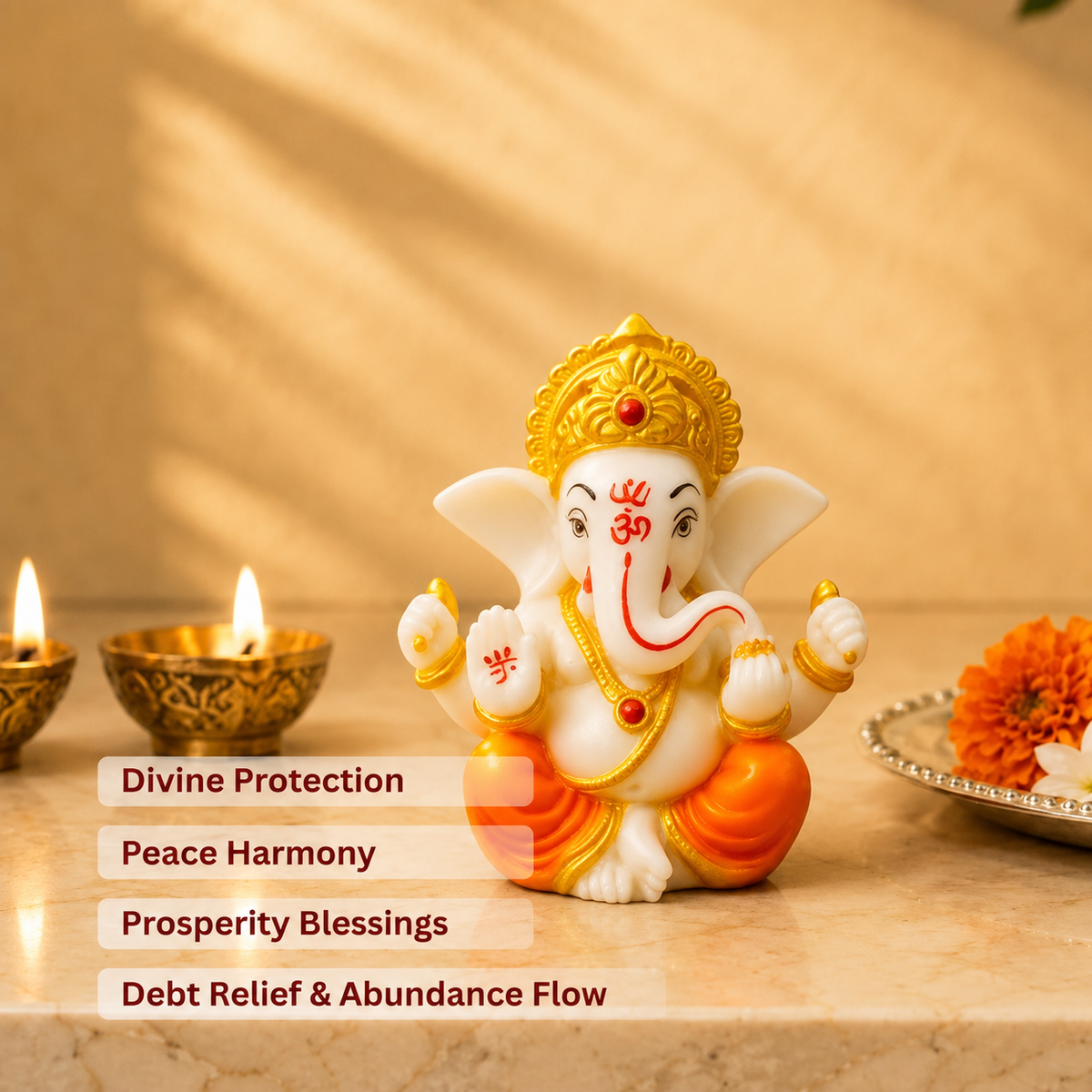 Shri Ganpati Bappa Blessing Murti for Home, Office & Car