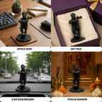 Standing Hanuman Idol with Gada - Black