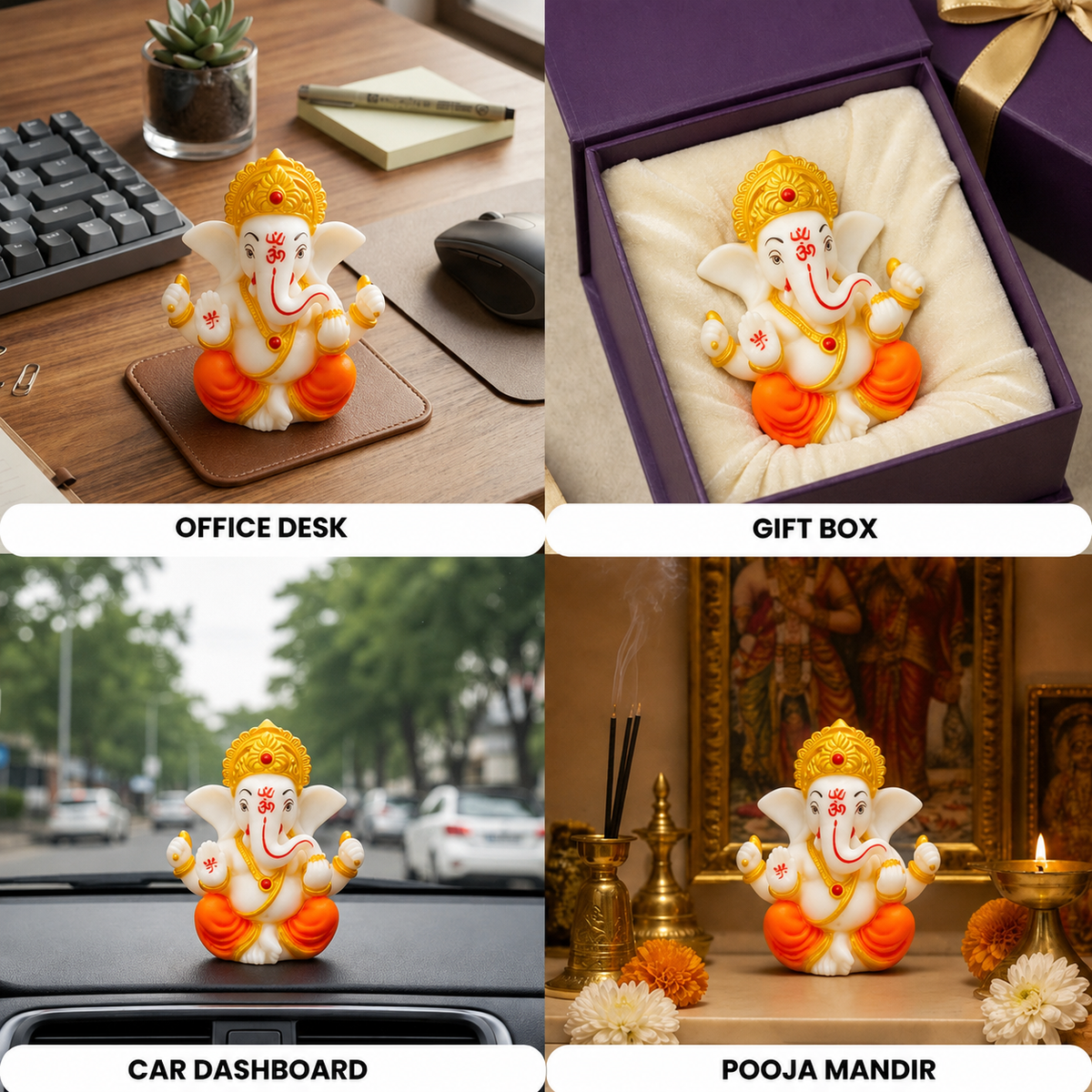 Shri Ganpati Bappa Blessing Murti for Home, Office & Car
