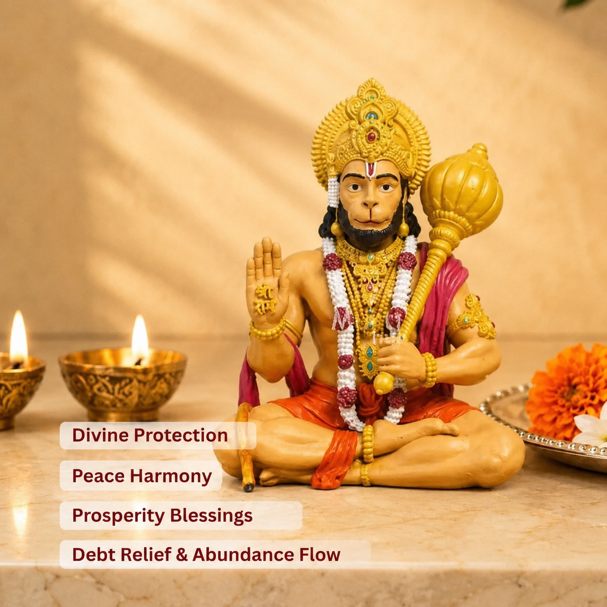 Premium Hanuman Ji Blessing Idol with Gada