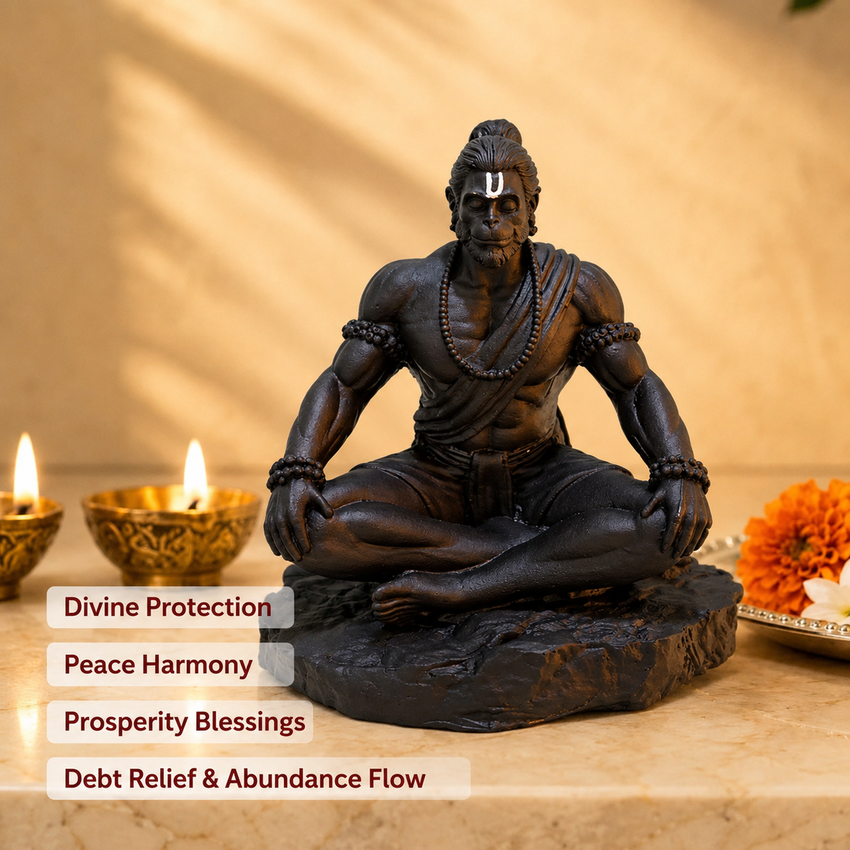 Sacred Bajrangbali Meditation Figurine – Premium Edition