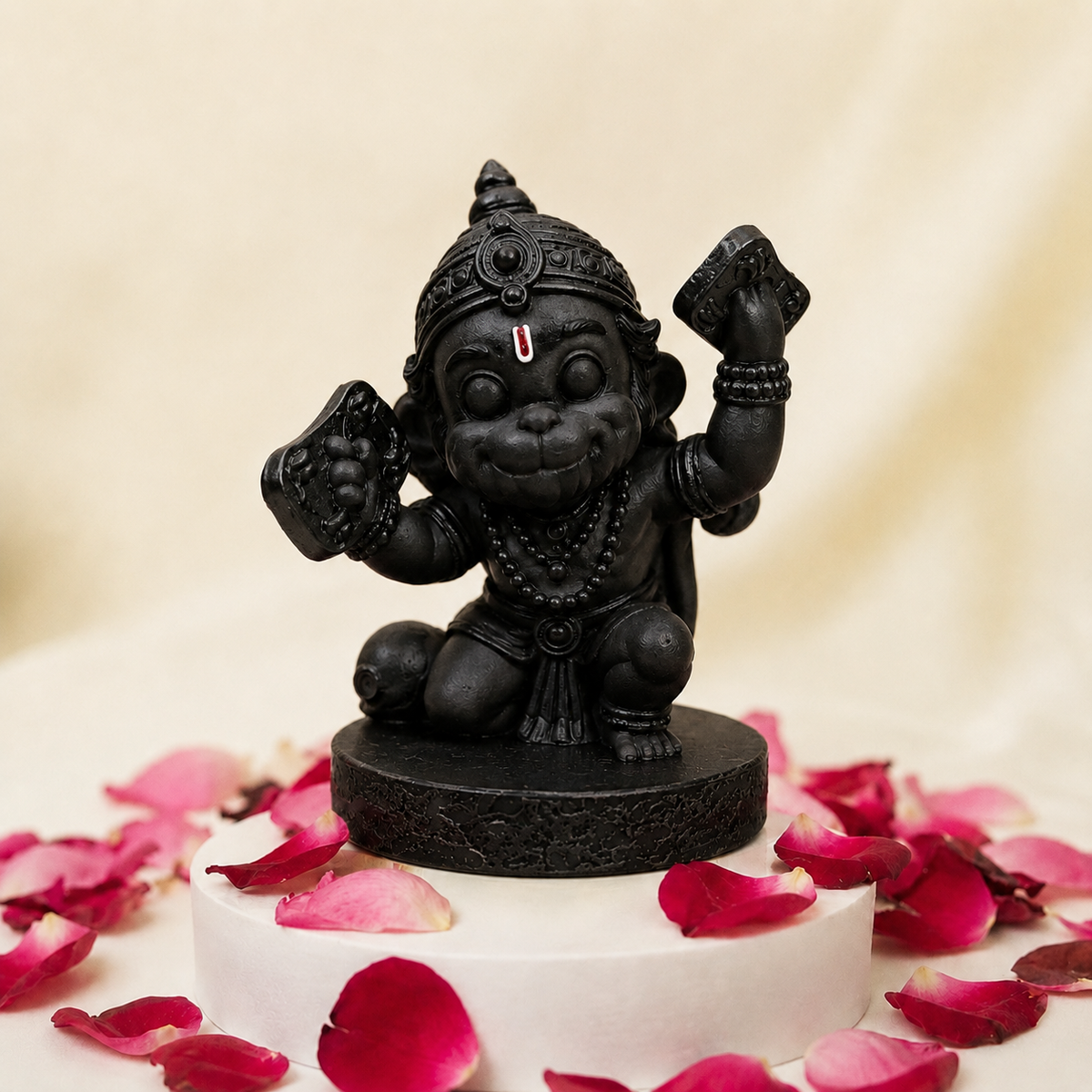 Cute Bal Hanuman Sacred Strength Idol - Black