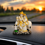 Divine Radha Krishna Gau Mata Blessings Statue