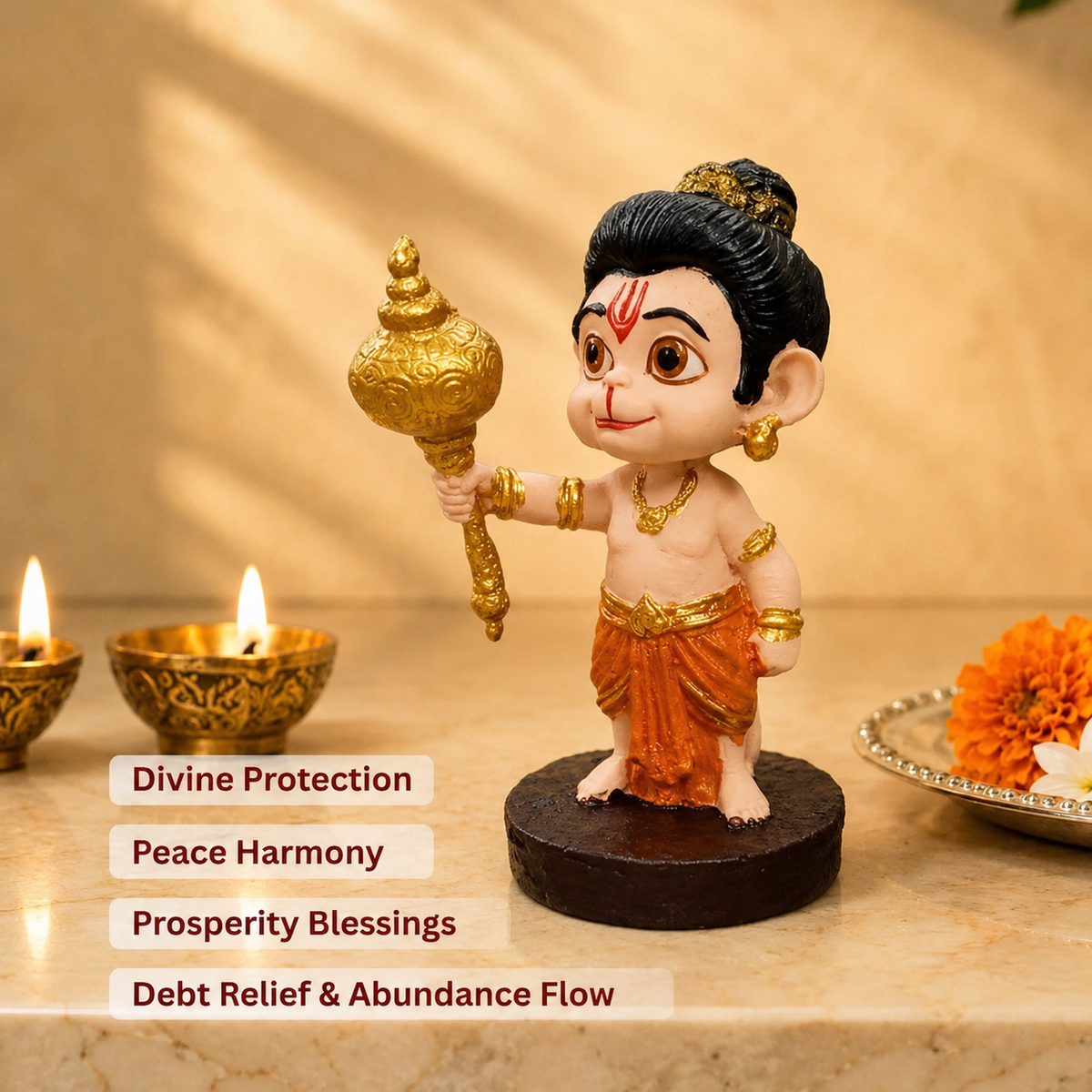 Premium Bal Hanuman Idol with Golden Gada
