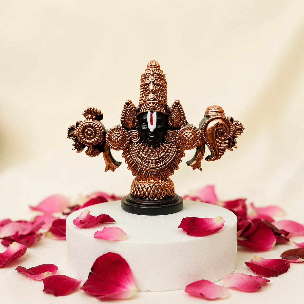 Lord Balaji Face Idol | Pure Brass Plated