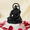 Meditating Hanuman Idol - Black Finish
