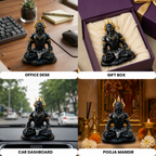 Lord Mahakaal Meditating Statue with Golden Trishul Crown